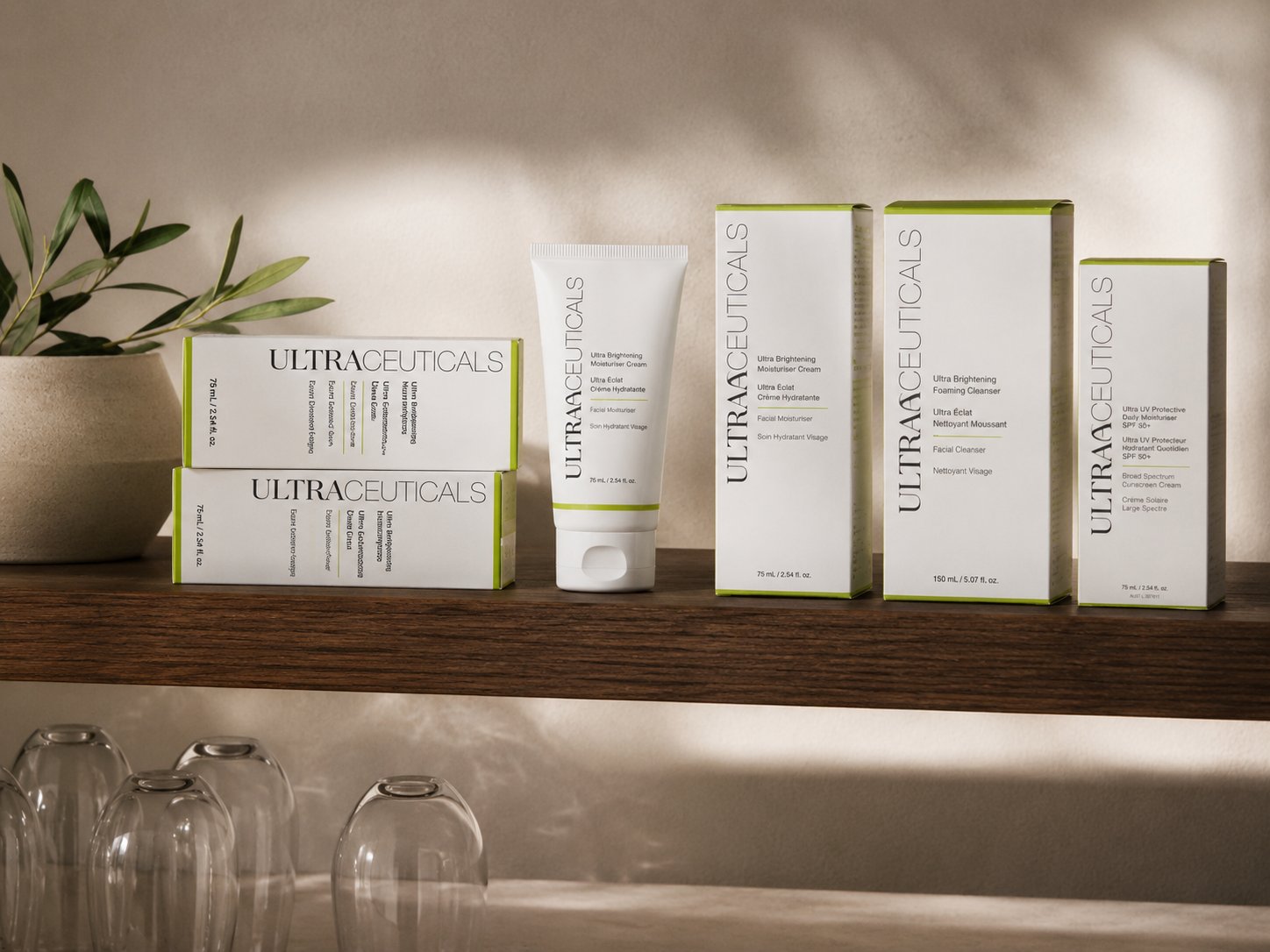 Ultraceuticals clinical skincare range, moisturisers, cleanser and SPF, at Maison Montclair