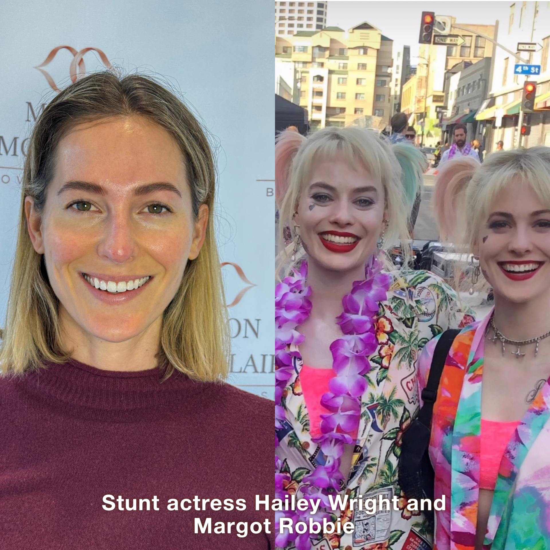 stunt actress Hailey Wright and Margot Robbie Maison Montclair